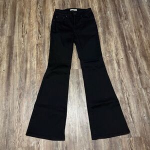 Levi's 726 Flare Jeans Women's 26 Black High Rise Stretch Denim